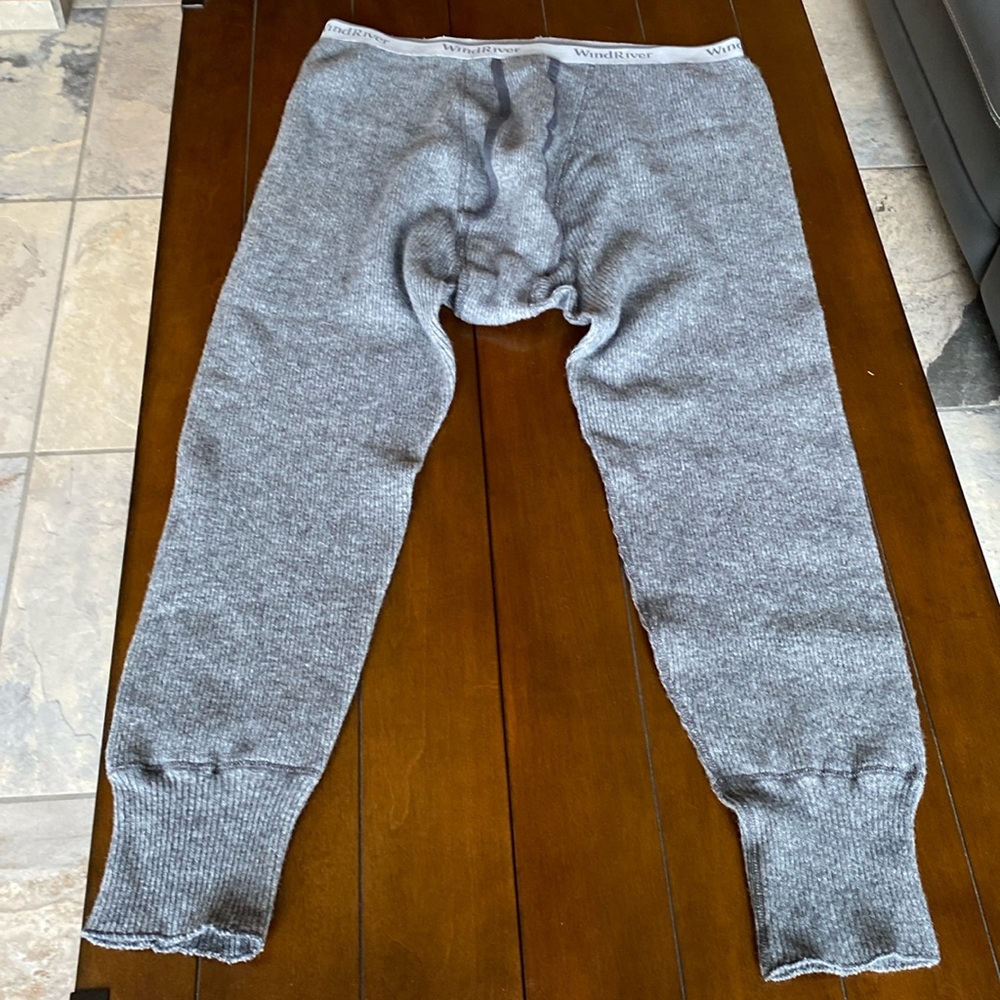 WIND RIVER Long Johns Heavy 80% Wool/Nylon Blend Size XL Washed Once
